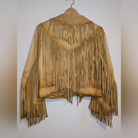 Danier Tan Leather Fringe Jacket - Picture 2 of 16